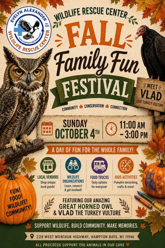 Evelyn Alexander Wildlife Rescue Center to Host Fall Family Fun Festival!
